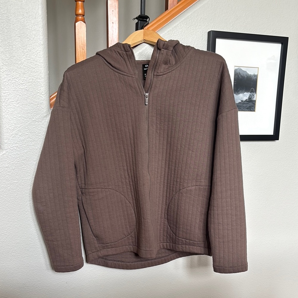 GAPFit Jaquard Full Zip Hoodie Sz M